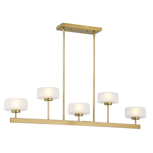 Falster - 15W 5 LED Linear Chandelier In Mid-Century Modern Style-9.5 Inches Tall and 5.75 Inches Wide
