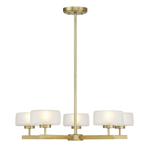 Falster - 15W 5 LED Chandelier In Mid-Century Modern Style-5.5 Inches Tall and 26 Inches Wide