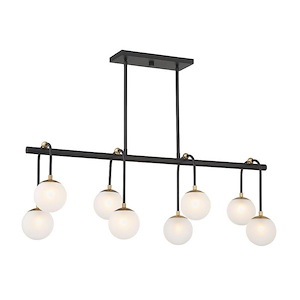 Couplet - 8 Light Linear Chandelier In Mid-Century Modern Style-13 Inches Tall and 10 Inches Wide - 1279326