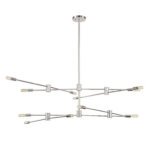 Lyrique - 12 Light Chandelier in Industrial Style-15 Inches Tall and 54.25 Inches Wide - 533056