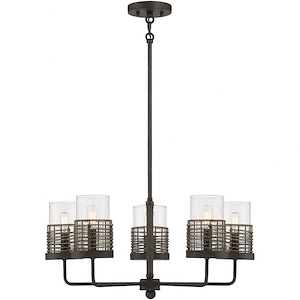 5 Light Semi-Flush Mount-10 inches tall by 25 inches wide