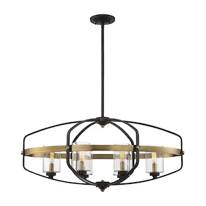 6 Light Linear Chandelier-Bohemian Style with Eclectic and Scandinavian Inspirations-20.75 inches tall by 32.25 inches wide - 600199