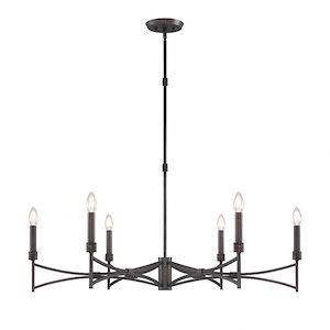 Gardner - 6 Light Chandelier-5 Inch Tall and 40 Inch Wide