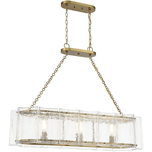 Genry - 3 Light Linear Chandelier In Coastal Style-31.5 Inches Tall and 13 Inches Wide