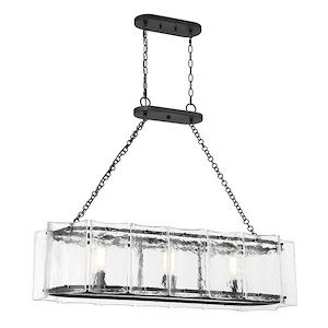 Genry - 3 Light Linear Chandelier In Coastal Style-31.5 Inches Tall and 13 Inches Wide