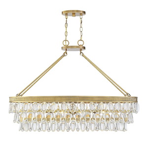 8 Light Linear Chandelier-Glam Style with Contemporary and Transitional Inspirations-26 inches tall by 16 inches wide
