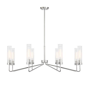 Baker - 8 Light Chandelier In Contemporary Style-14 Inches Tall and 44 Inches Wide