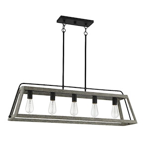 5 Light Linear Chandelier-12 inches tall by 10 inches wide - 1217179