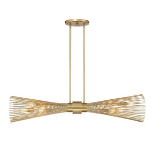 Longfellow - 6 Light Linear Chandelier In Modern Style-9 Inches Tall and 9 Inches Wide