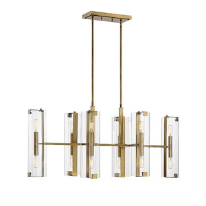 12 Light Linear Chandelier-Contemporary Style with Modern and Scandiinavian Inspirations-17.25 inches tall by 14 inches wide - 731182