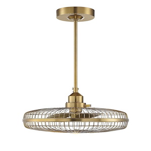 10W 1 LED Fan D lier-Transitional Style with Mid-Century Modern and Industrial Inspirations-29.5 inches tall by 26 inches wide