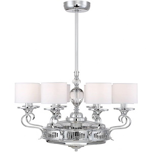 32W 8 LED Fandelier-Glam Style with Farmhouse and Transitional Inspirations-22.25 inches tall by 34 inches wide
