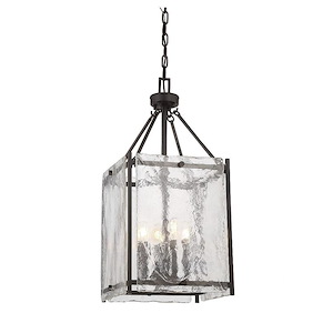 4 Light Foyer-Rustic Style with Transitional and Industrial Inspirations-30.13 inches tall by 14 inches wide