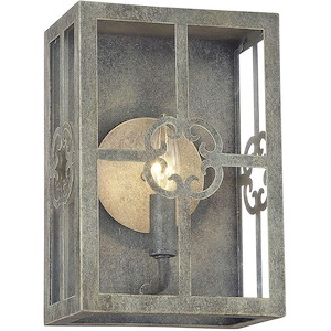 1 Light Outdoor Wall Lantern-Traditional Style with Transitional and Mission Inspirations-10 inches tall by 7 inches wide