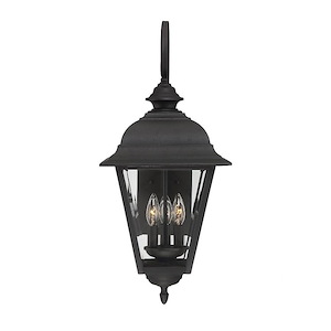 3 Light Outdoor Wall Lantern-Traditional Style with Transitional Inspirations-24.5 inches tall by 11.5 inches wide