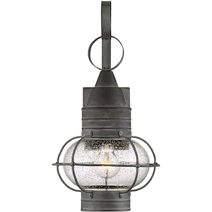 1 Light Outdoor Wall Lantern-Nautical Style with Modern Farmhouse and Rustic Inspirations-18.37 inches tall by 9.75 inches wide - 1147394