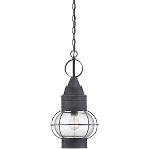 1 Light Outdoor Hanging Lantern-Nautical Style with Modern Farmhouse and Rustic Inspirations-21.38 inches tall by 11 inches wide