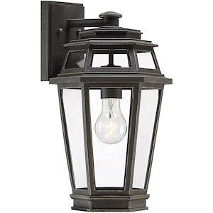 1 Light Outdoor Wall Lantern-Traditional Style with Transitional Inspirations-15.2 inches tall by 8.5 inches wide