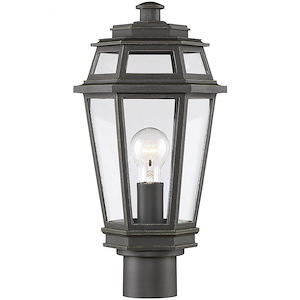 1 Light Outdoor Post Lantern-Traditional Style with Transitional Inspirations-17 inches tall by 7.8 inches wide