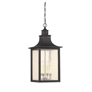 4 Light Outdoor Hanging Lantern-Modern Farmhouse Style with Rustic and Transitional Inspirations-29.5 inches tall by 13 inches wide - 882118
