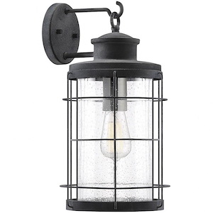 1 Light Outdoor Wall Lantern-Nautical Style with Modern Farmhouse and Rustic Inspirations-17 inches tall by 9.5 inches wide