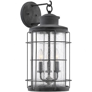 3 Light Outdoor Wall Lantern-Nautical Style with Modern Farmhouse and Rustic Inspirations-20.75 inches tall by 11 inches wide - 1149191