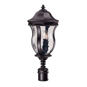 3 Light Outdoor Post Lantern-Traditional Style with Country French and Transitional Inspirations-23.38 inches tall by 10.13 inches wide - 1151368