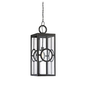 1 Light Outdoor Hanging Lantern-Transitional Style with Contemporary and Modern Farmhouse Inspirations-29.5 inches tall by 10.5 inches wide