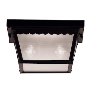 2 Light Outdoor Flush Mount-Traditional Style with Transitional Inspirations-6 inches tall by 10 inches wide
