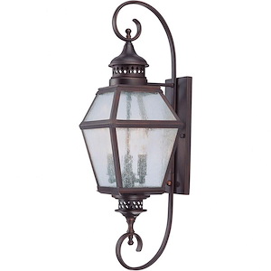3 Light Outdoor Wall Lantern-Traditional Style with Transitional Inspirations-27.5 inches tall by 8 inches wide