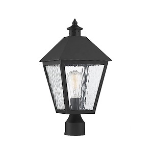 1 Light Outdoor Post Lantern-Traditional Style with Rustic and Farmhouse Inspirations-19 inches tall by 9 inches wide
