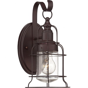 1 Light Outdoor Wall Lantern-Industrial Style with Rustic and Modern Farmhouse Inspirations-12.75 inches tall by 6.5 inches wide - 1150591