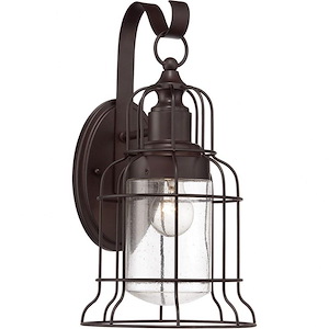 1 Light Outdoor Wall Lantern-Industrial Style with Rustic and Modern Farmhouse Inspirations-16 inches tall by 8.5 inches wide