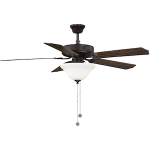 5 Blade Ceiling Fan with Light Kit-Traditional Style with Transitional Inspirations-13.83 inches tall by 52 inches wide