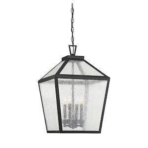 4 Light Outdoor Hanging Lantern-Modern Farmhouse Style with Rustic and Transitional Inspirations-23.5 inches tall by 15 inches wide