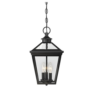 3 Light Outdoor Hanging Lantern-Modern Farmhouse Style with Rustic and Transitional Inspirations-15.75 inches tall by 9 inches wide - 145402