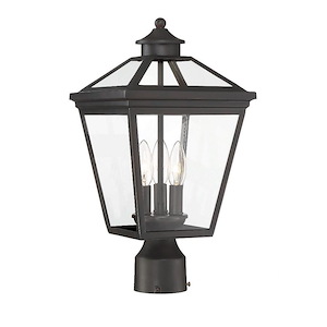 3 Light Outdoor Post Lantern-Modern Farmhouse Style with Rustic and Transitional Inspirations-17.5 inches tall by 9 inches wide - 145401