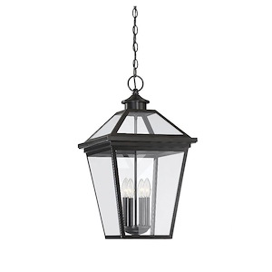 4 Light Outdoor Hanging Lantern-Modern Farmhouse Style with Rustic and Transitional Inspirations-25 inches tall by 14 inches wide