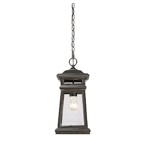 1 Light Outdoor Hanging Lantern-Traditional Style with Transitional and Contemporary Inspirations-16.94 inches tall by 7.75 inches wide