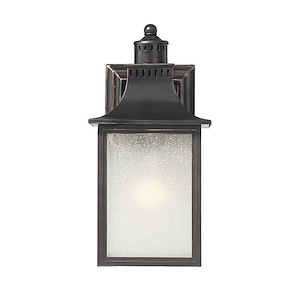 1 Light Outdoor Wall Lantern-Modern Farmhouse Style with Rustic and Transitional Inspirations-11.5 inches tall by 5.5 inches wide
