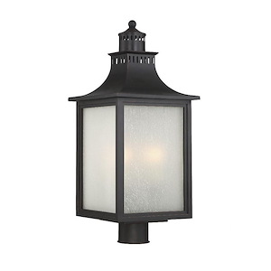 3 Light Outdoor Post Lantern-Modern Farmhouse Style with Rustic and Transitional Inspirations-23.75 inches tall by 10 inches wide