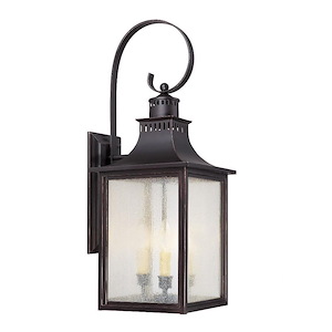 3 Light Outdoor Wall Lantern-Modern Farmhouse Style with Rustic and Transitional Inspirations-26.75 inches tall by 10 inches wide