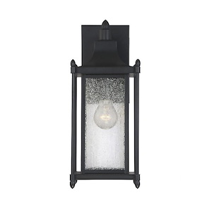 1 Light Outdoor Wall Lantern-Transitional Style with Modern Farmhouse and Contemporary Inspirations-16 inches tall by 6.5 inches wide
