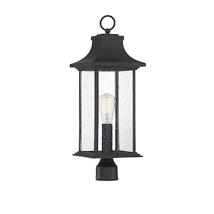 1 Light Outdoor Post Lantern-Traditional Style with Rustic and Farmhouse Inspirations-24.25 inches tall by 8.5 inches wide - 1217162