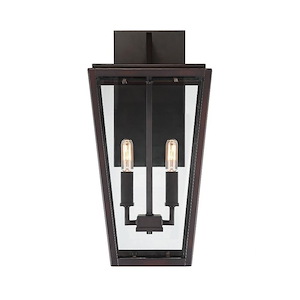 2 Light Outdoor Wall Lantern-Modern Style with Contemporary and Transitional Inspirations-19.5 inches tall by 9.5 inches wide