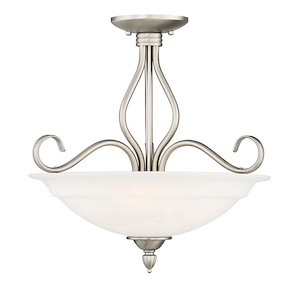 3 Light Semi-Flush Mount-Transitional Style with Traditional and Contemporary Inspirations-16.25 inches tall by 16.5 inches wide - 1152186