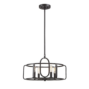 4 Light Convertible Semi-Flush Mount-Industrial Style with Contemporary and Modern Inspirations-11 inches tall by 18 inches wide - 496014