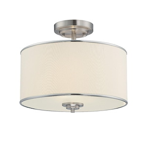 2 Light Semi-Flush Mount-Traditional Style with Transitional and Shabby Chic Inspirations-11.75 inches tall by 14 inches wide - 440609