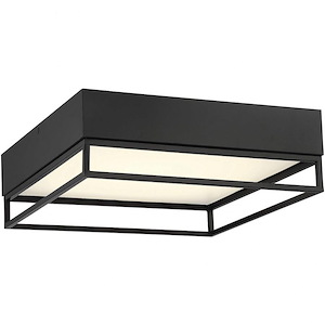 30W 1 LED Square Flush Mount-Transitional Style with Contemporary and Modern Inspirations-4.5 inches tall by 14 inches wide