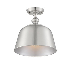 1 Light Semi-Flush Mount-Transitional Style with Farmhouse and Contemporary Inspirations-12 inches tall by 12 inches wide